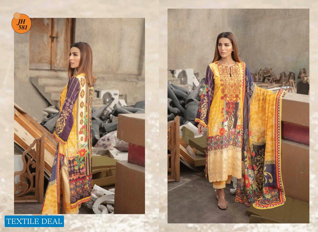 Johra Parkha Linen Digital Bember Chiffon Dupatta Pakistani Salwar Kameez