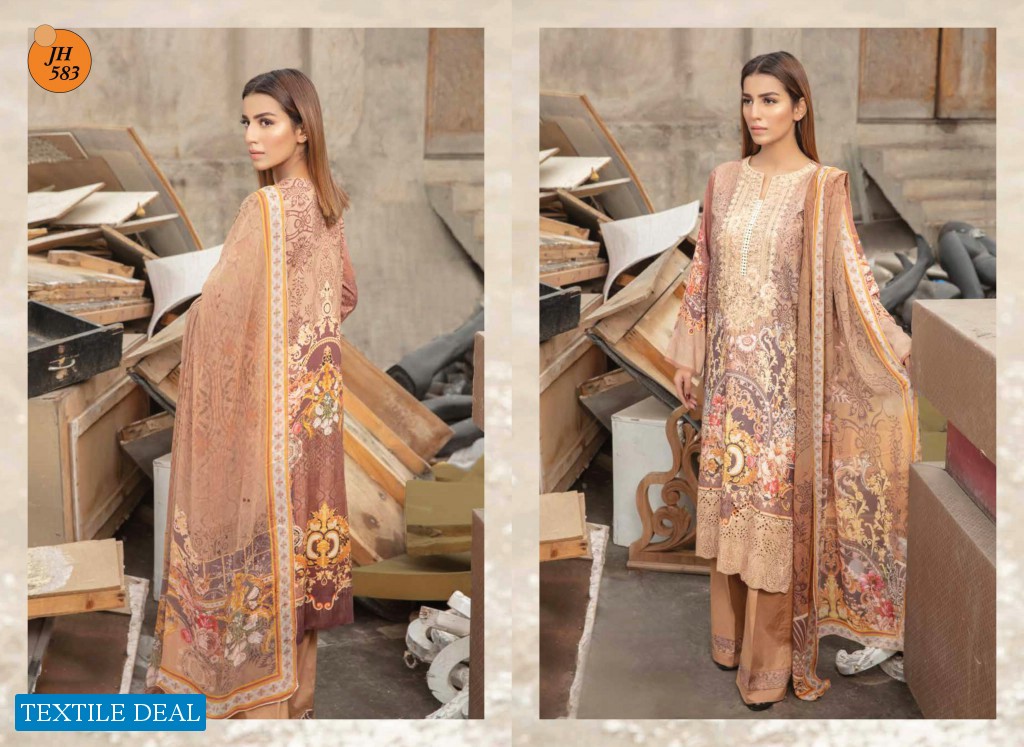 Johra Parkha Linen Digital Bember Chiffon Dupatta Pakistani Salwar Kameez