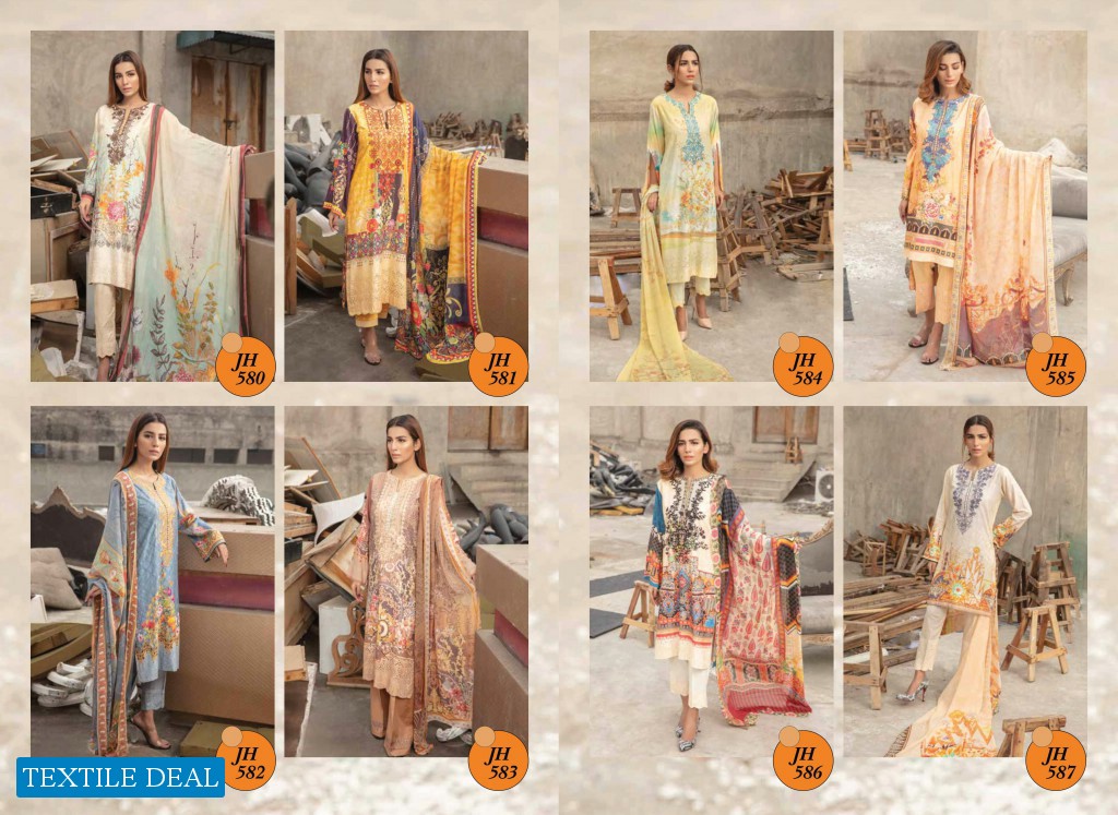 Johra Parkha Linen Digital Bember Chiffon Dupatta Pakistani Salwar Kameez