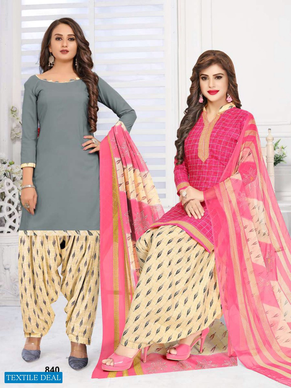 Vishnu Print Sonu Monu Wholesale Double Top Readymade Dress