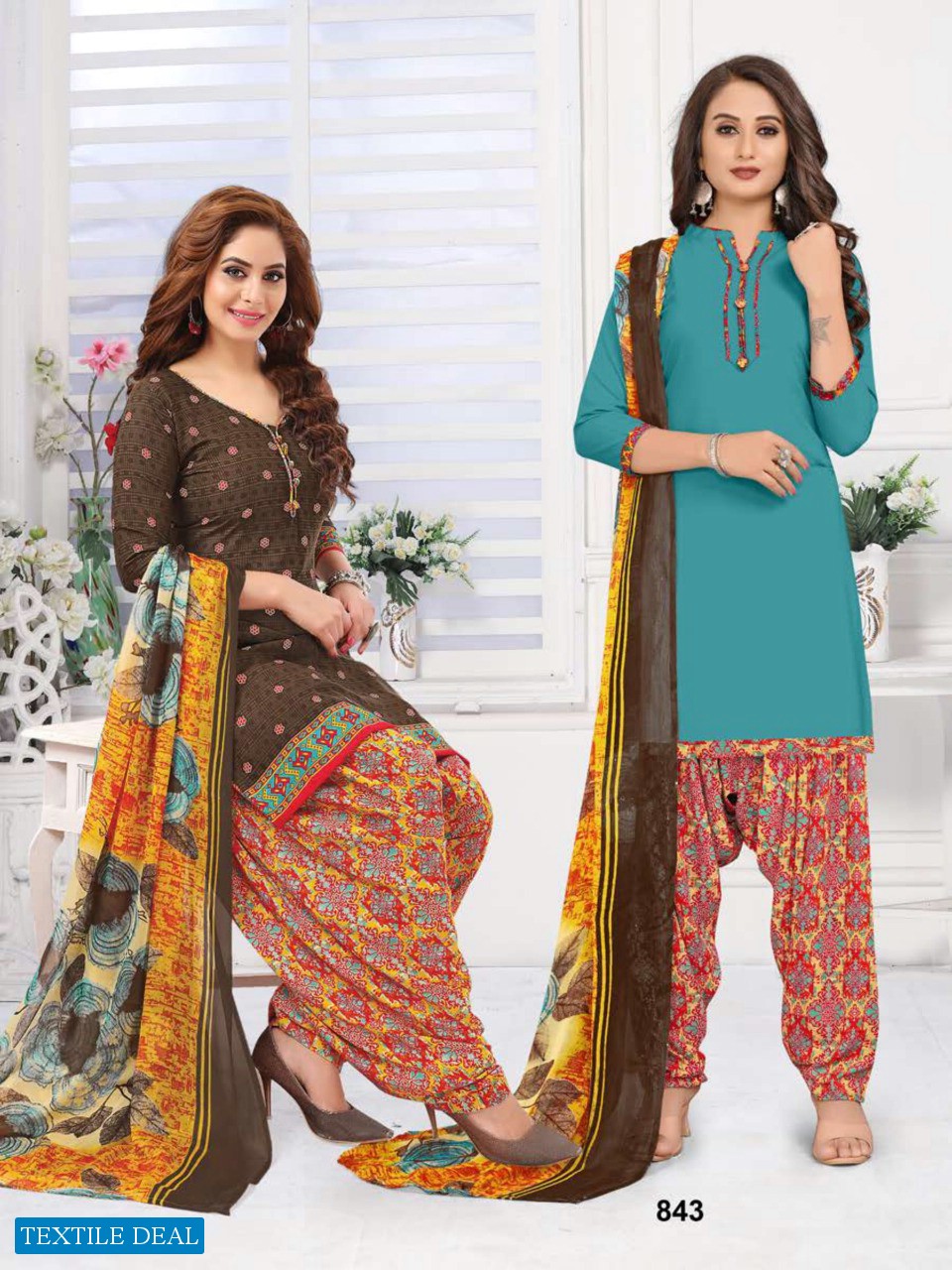 Vishnu Print Sonu Monu Wholesale Double Top Readymade Dress