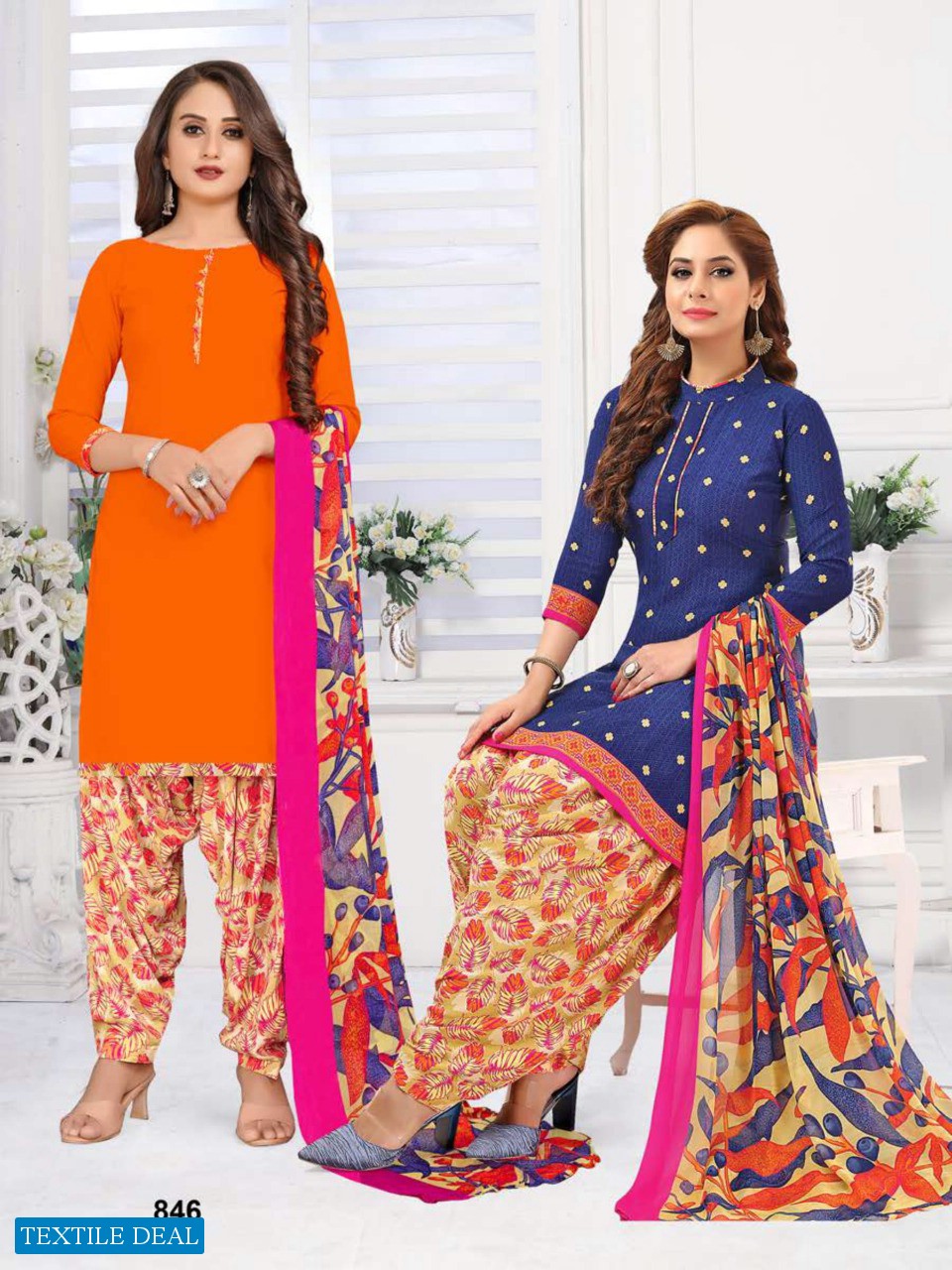 Vishnu Print Sonu Monu Wholesale Double Top Readymade Dress