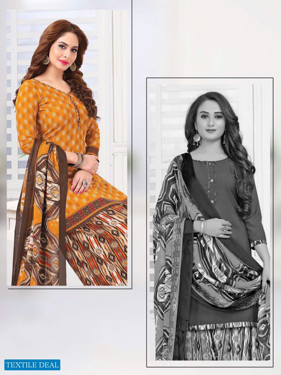 Vishnu Print Sonu Monu Wholesale Double Top Readymade Dress