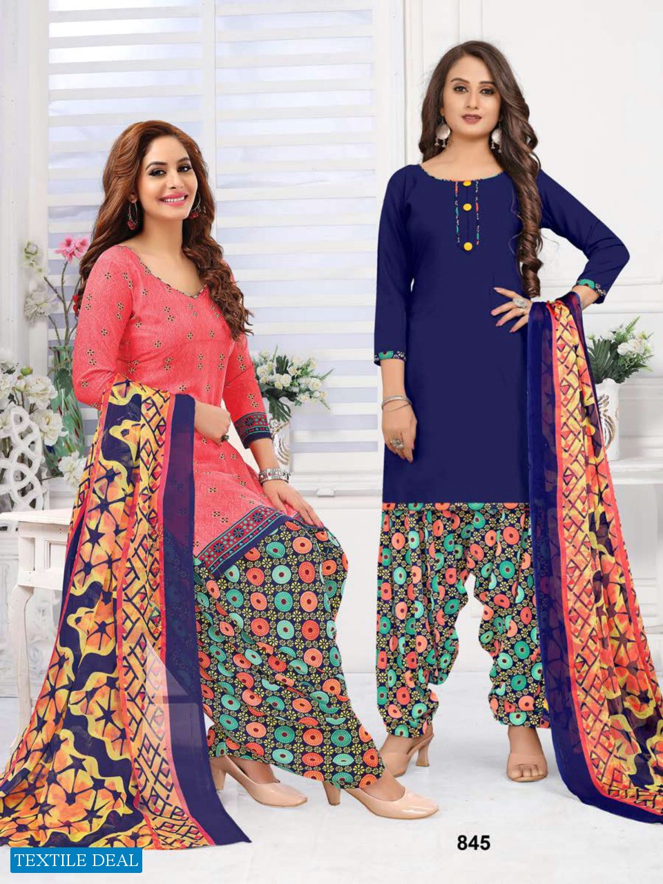 Vishnu Print Sonu Monu Wholesale Double Top Readymade Dress