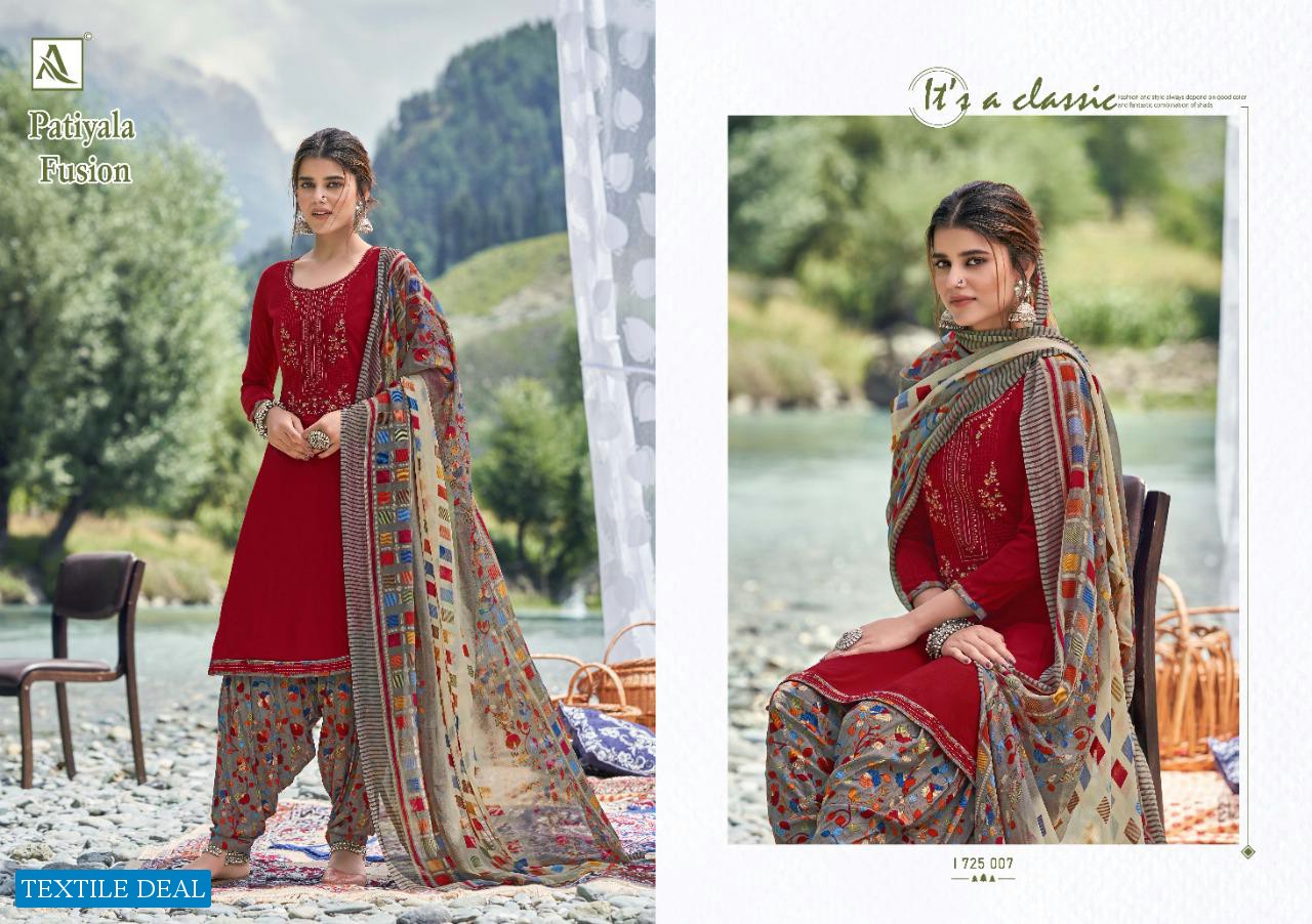 Alok Patiyala Fusion Wholesale Pure Viscose Dress Material