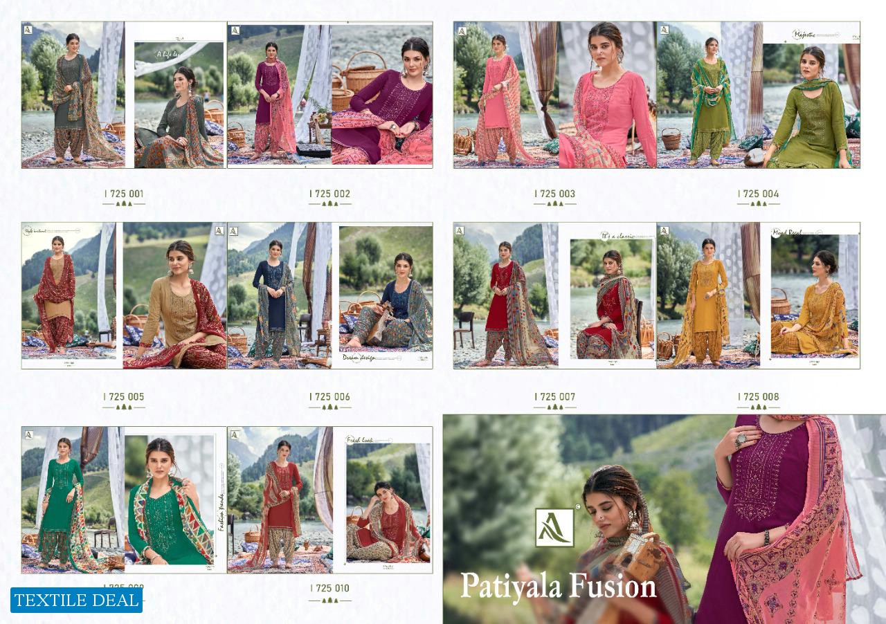 Alok Patiyala Fusion Wholesale Pure Viscose Dress Material