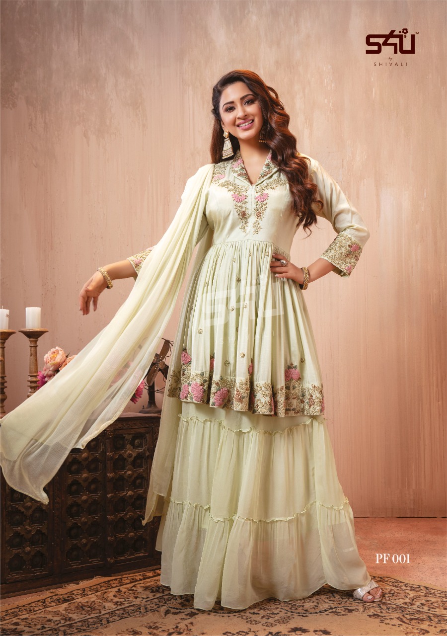 S4U PEPLUM FANCY GEORGETTE INNOVATIVE STYLE SKIRT STYLE KURTI CATALOG