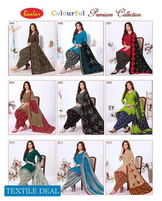 Baalar Colourful Vol-10 Wholesale Printed Formal Dress Material