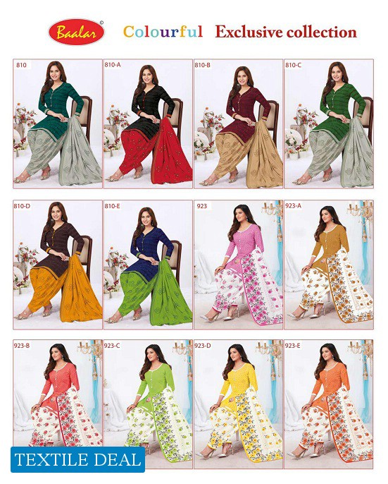 Baalar Colourful Vol-10 Wholesale Printed Formal Dress Material