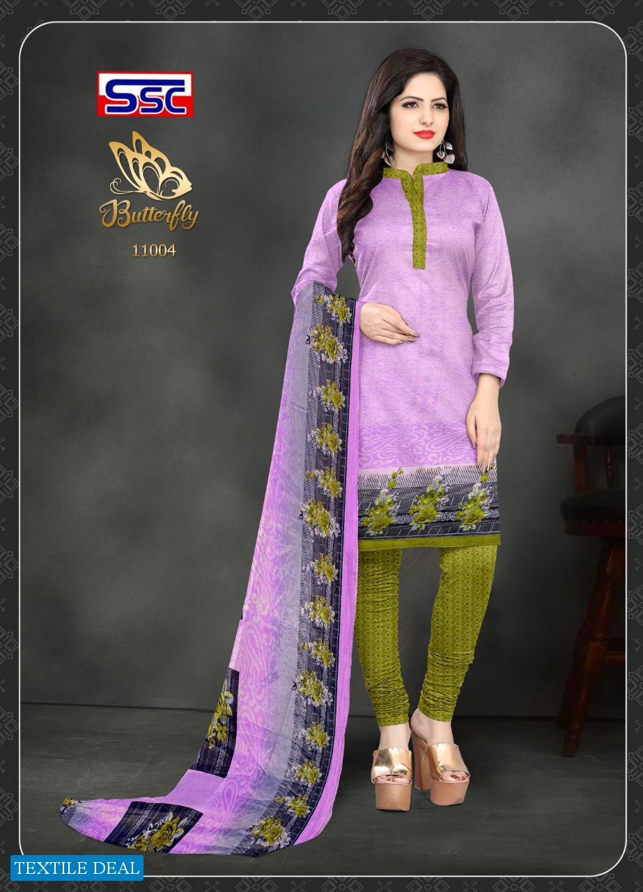 SSC Butterfly Wholesale American Crepe Printed Dress Material