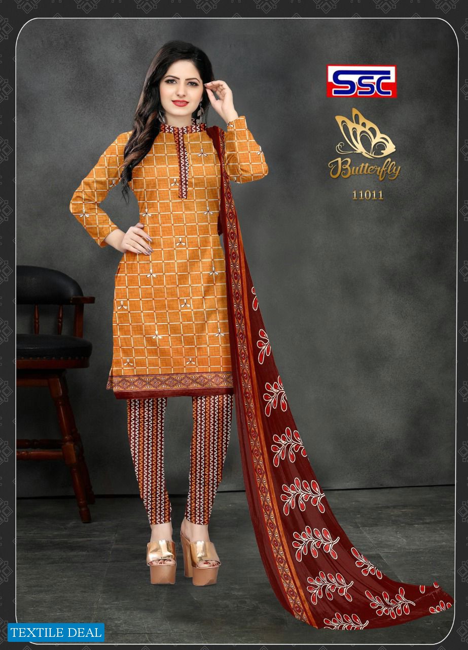 SSC Butterfly Wholesale American Crepe Printed Dress Material