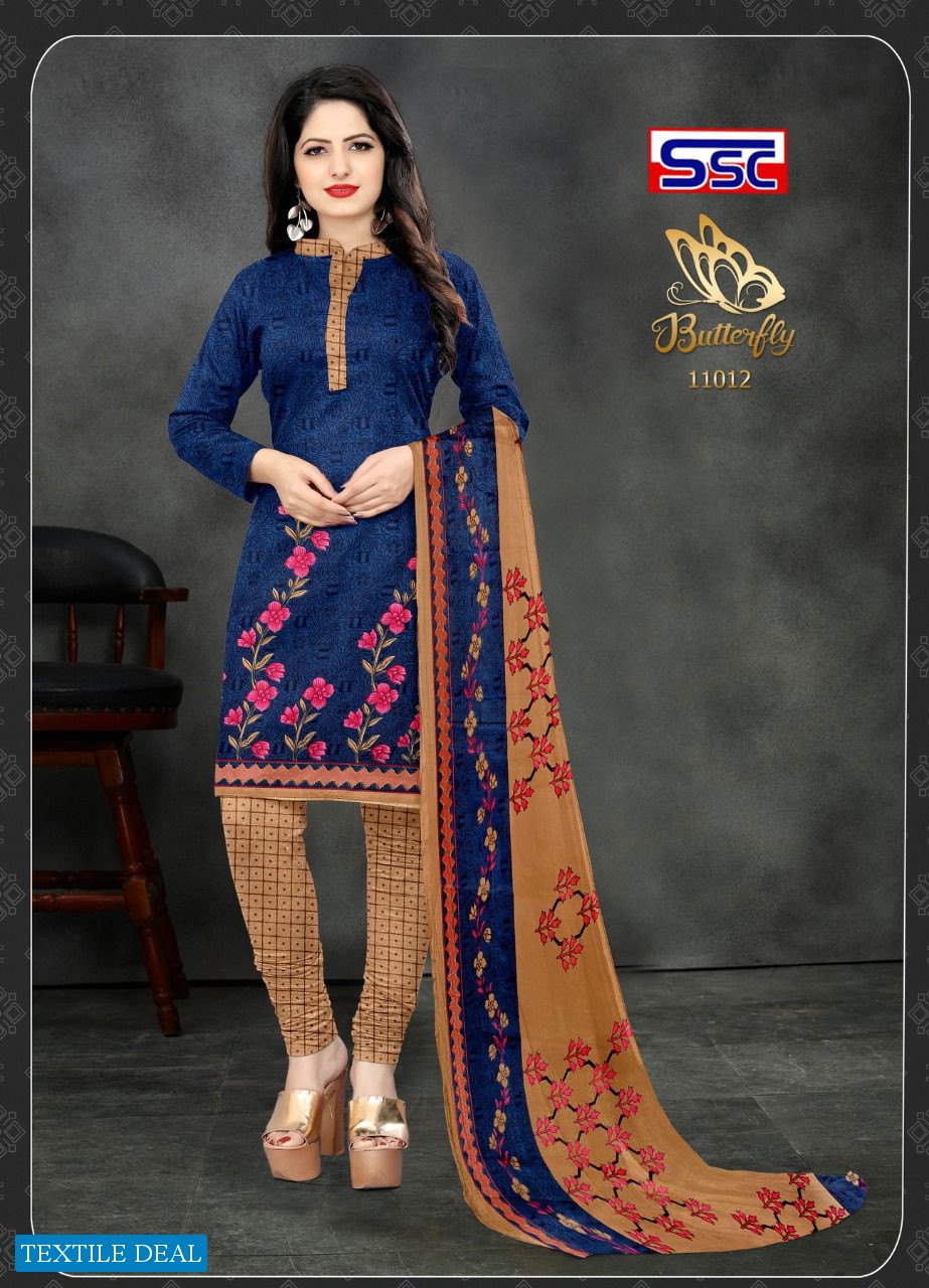 SSC Butterfly Wholesale American Crepe Printed Dress Material