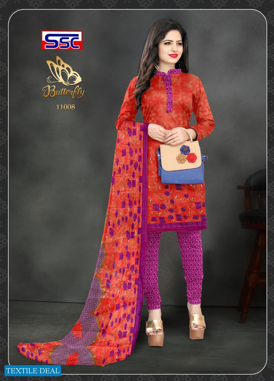 SSC Butterfly Wholesale American Crepe Printed Dress Material