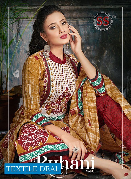SS Ruhani Vol-1 Wholesale Cotton Printed Dress Material