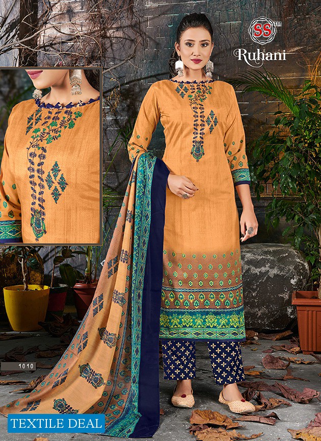SS Ruhani Vol-1 Wholesale Cotton Printed Dress Material
