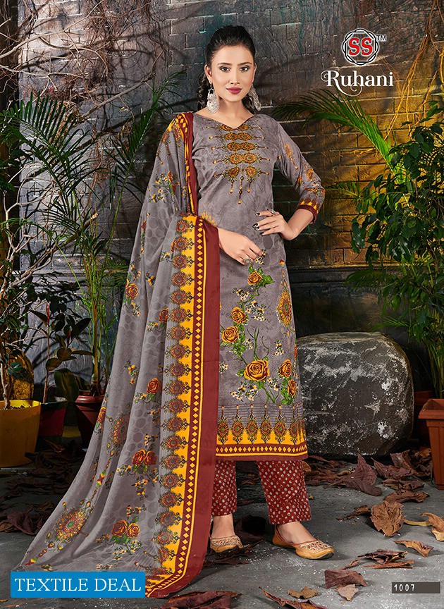 SS Ruhani Vol-1 Wholesale Cotton Printed Dress Material
