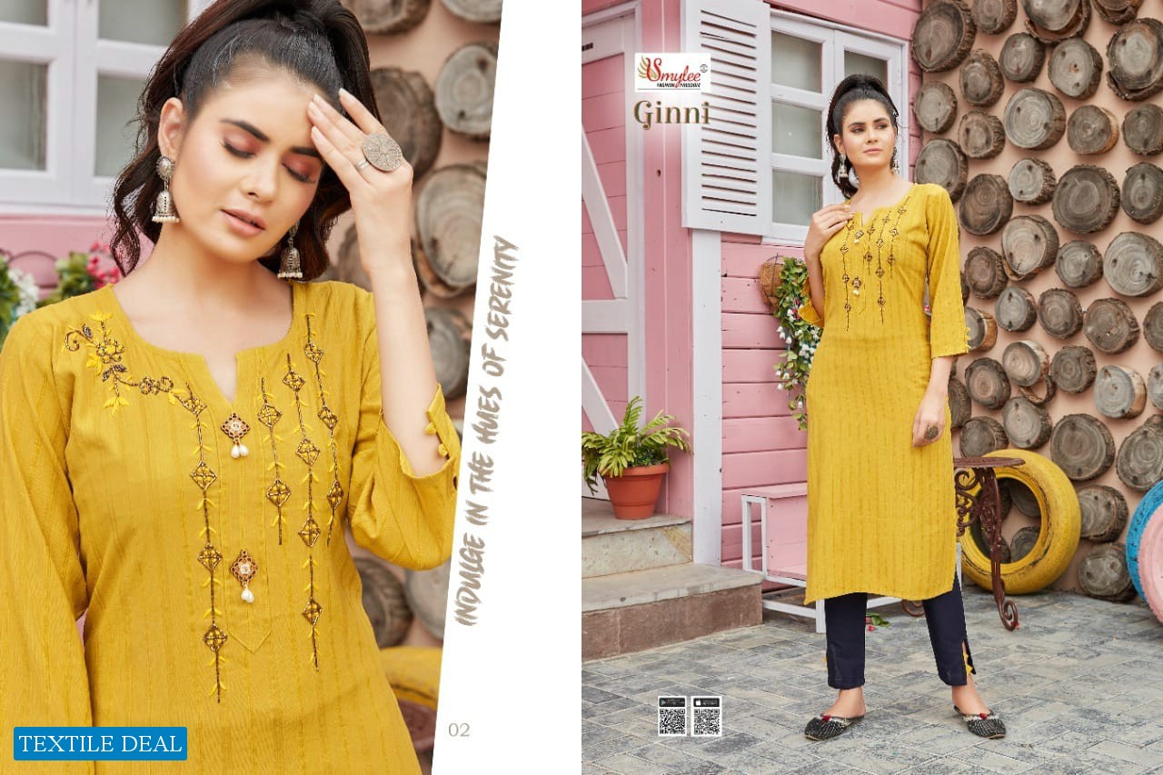 Smylee Ginni Wholesale Long Kurtis Catalogs