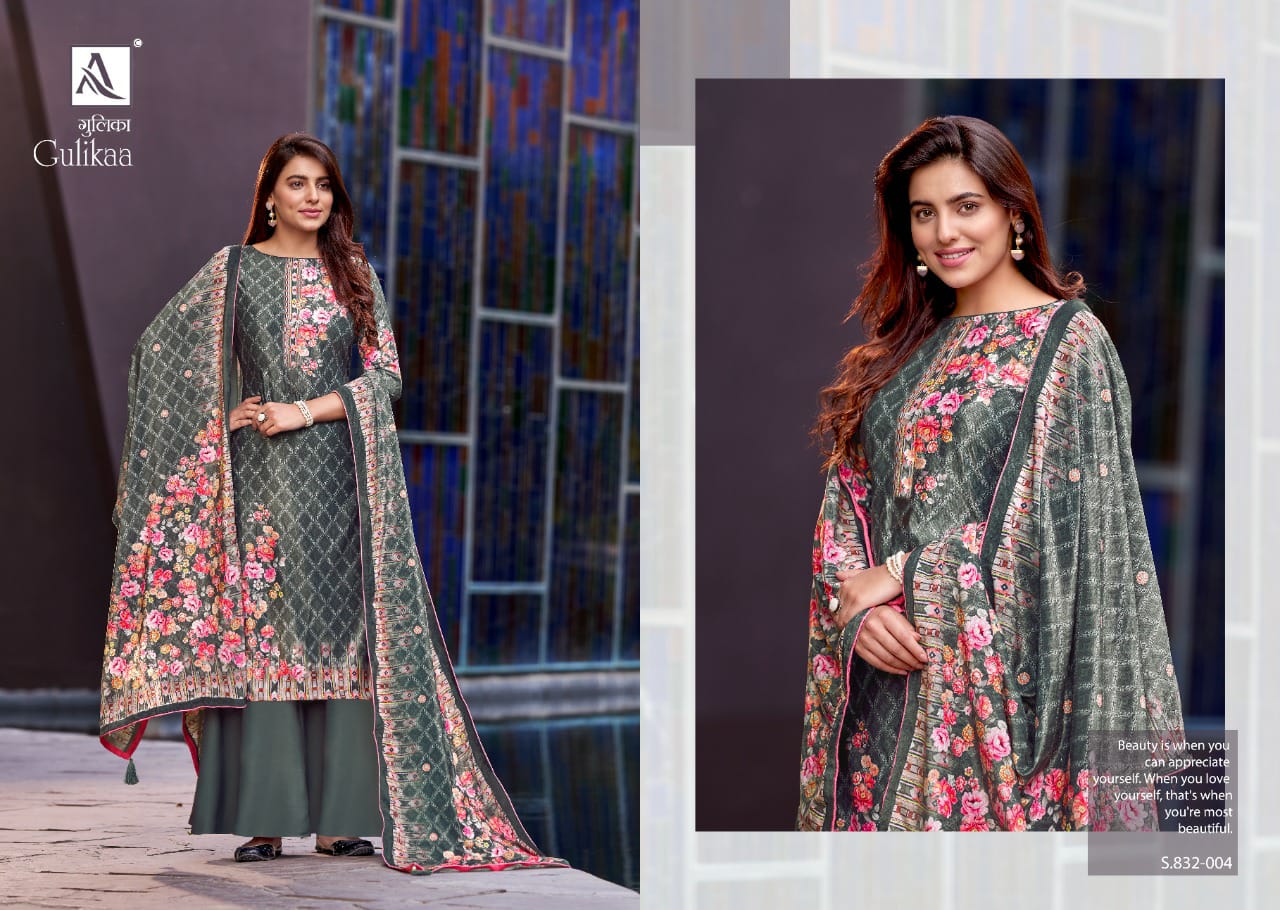 ALOK GULIKA PURE VISCOSE VELVET PRINTED STYLISH DESIGNER SALWAR SUITS COLLECTION