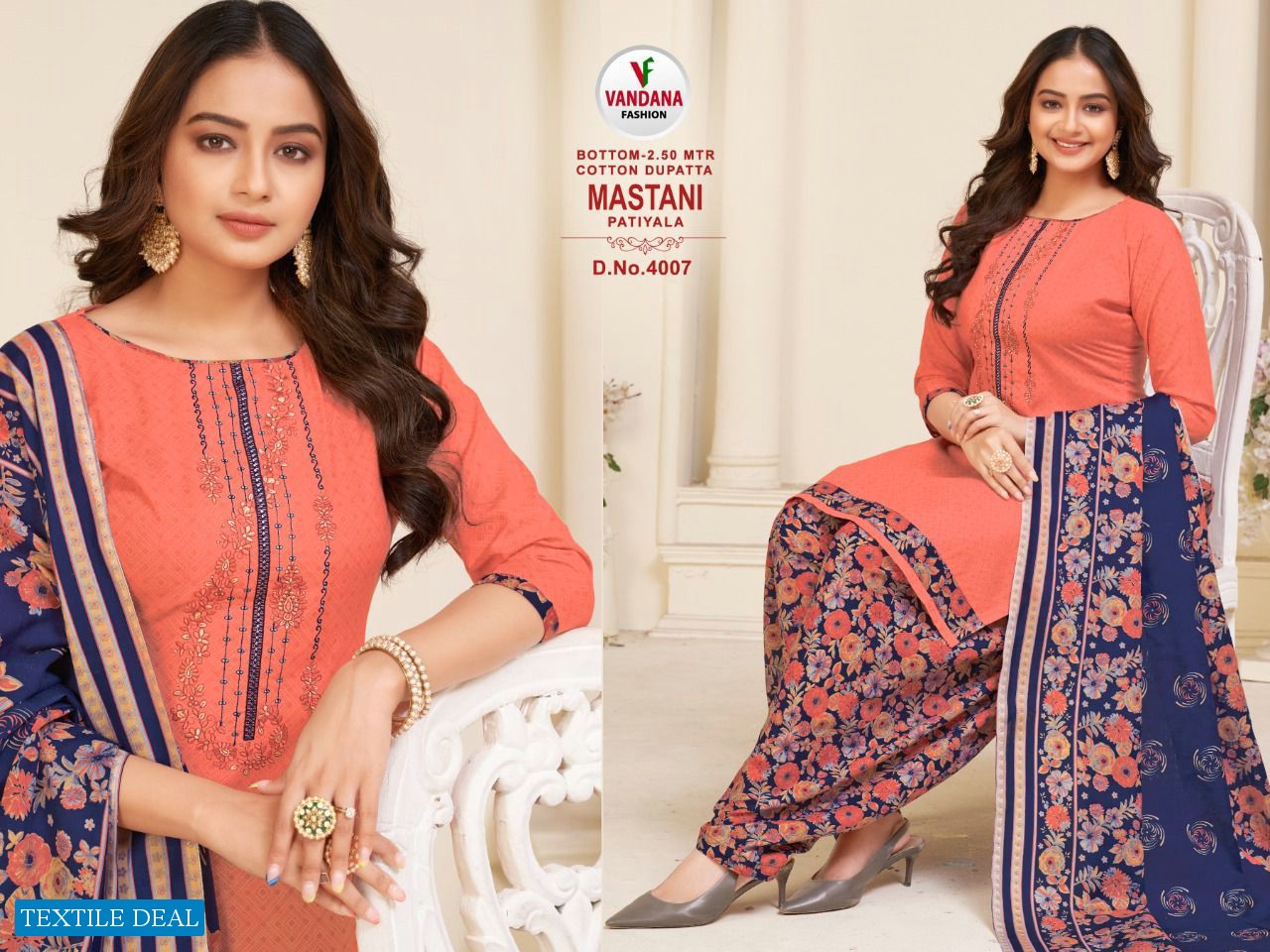 Vandana Mastani Patiyala Vol-4 Wholesale Cotton Dress Material