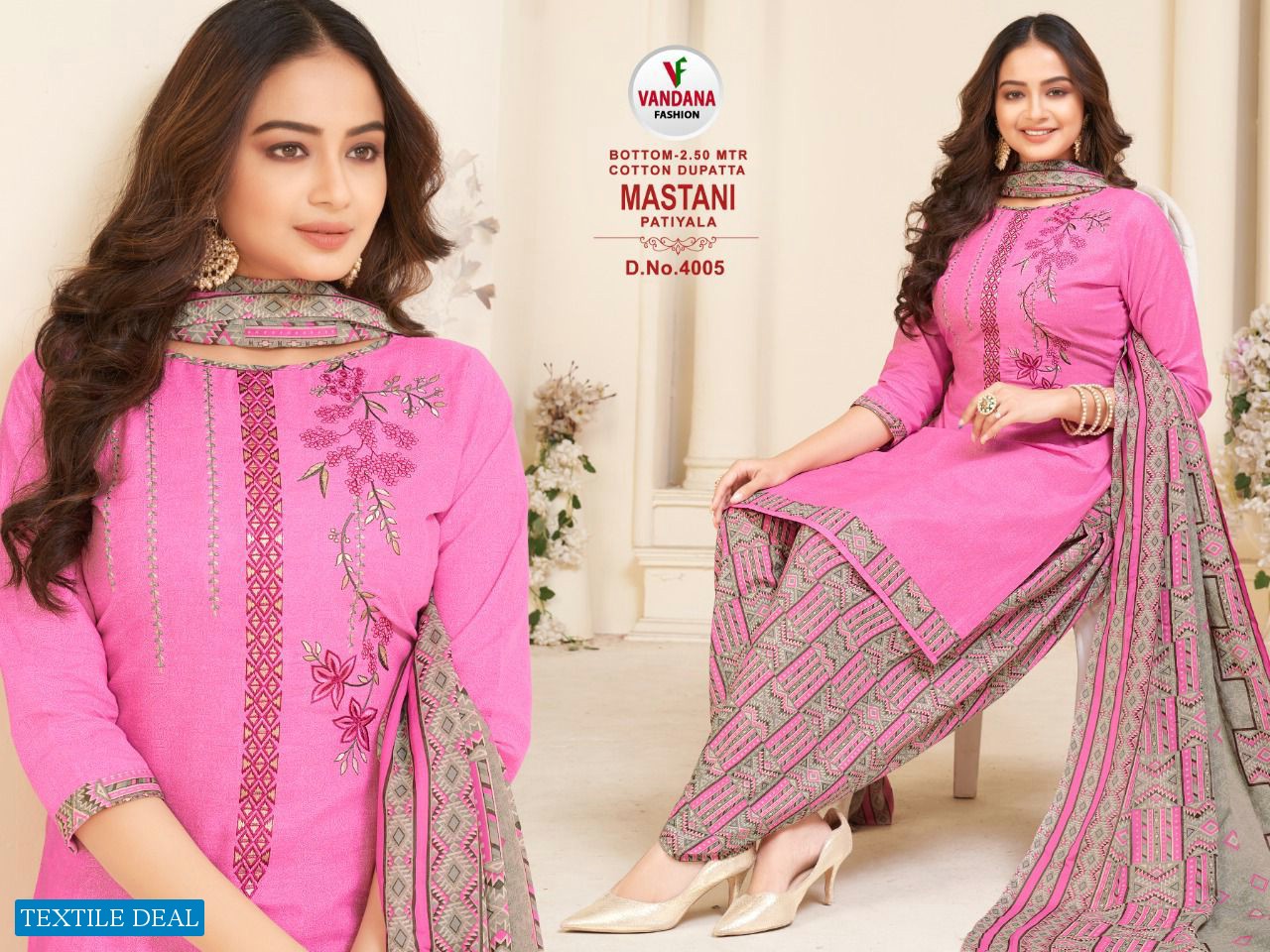 Vandana Mastani Patiyala Vol-4 Wholesale Cotton Dress Material