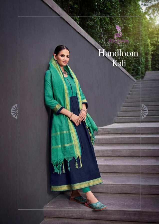 Poonam Handloom Kali Wholesale Designer Gown With Dupatta