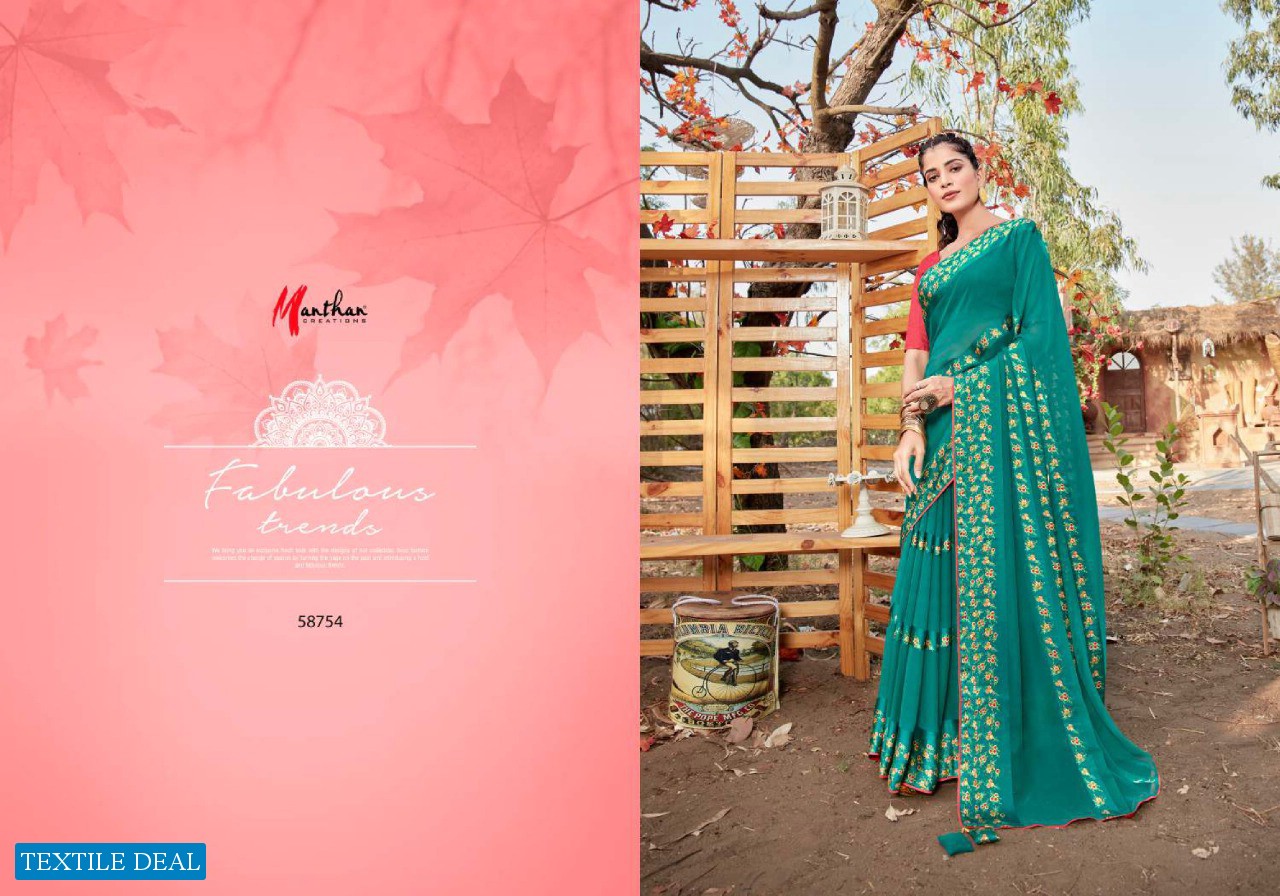 Manthan Gulal Wholesale Weightless Satin Fabrics Sarees