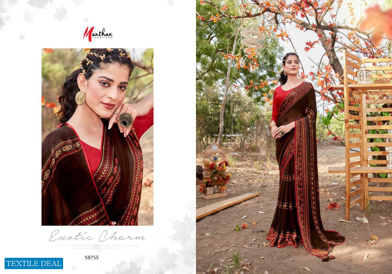 Manthan Gulal Wholesale Weightless Satin Fabrics Sarees