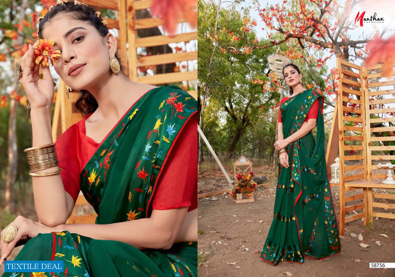 Manthan Gulal Wholesale Weightless Satin Fabrics Sarees