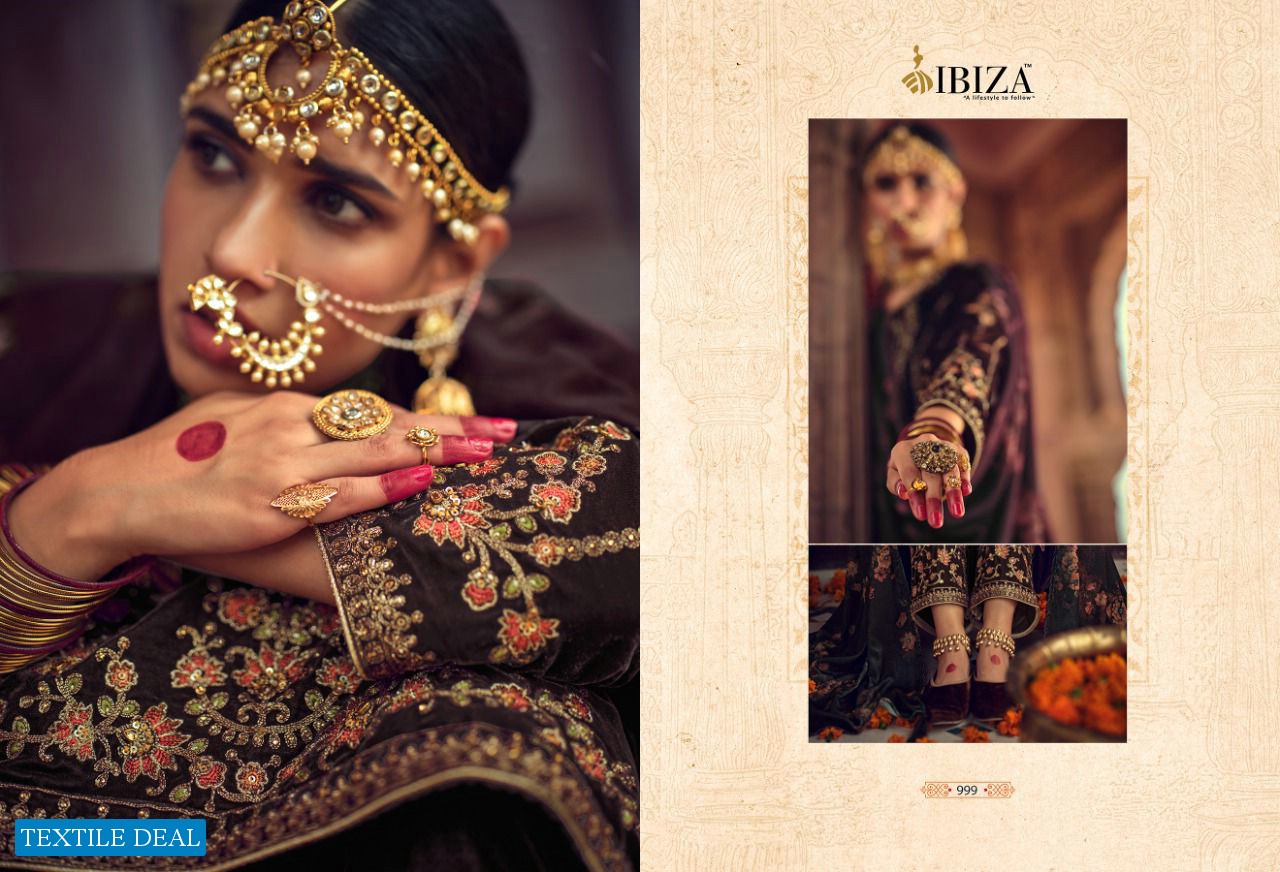 AARUSHI BY IBIZA VELVET EMBROIDERY WINTER SUITS