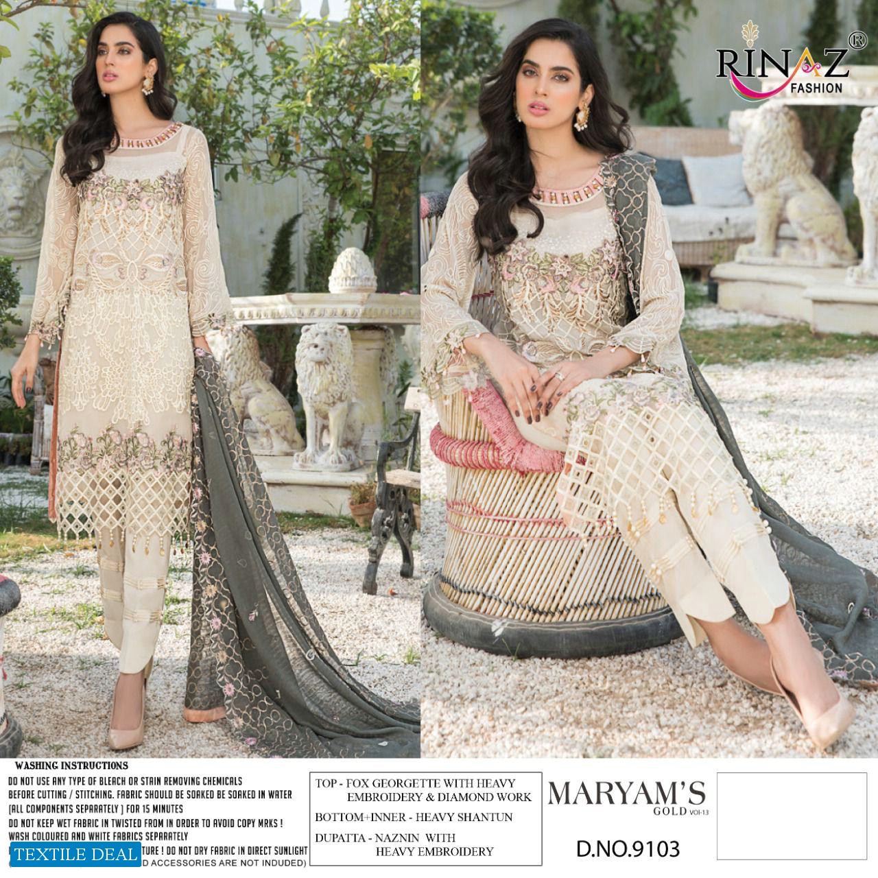 RINAZ MARYAMS GOLD VOL 13 EXCLUSIVE EMBROIDERY PAKISTANI SUITS