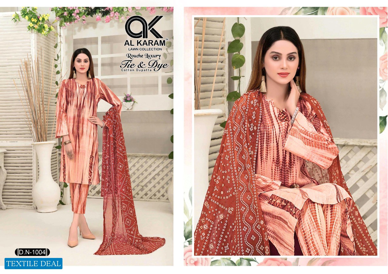 Al Karam Tie And Dye Wholesale Lawn Printed Dress Material