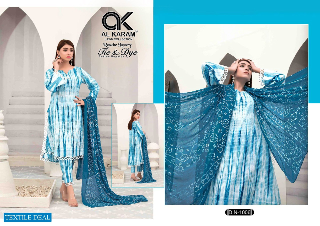 Al Karam Tie And Dye Wholesale Lawn Printed Dress Material