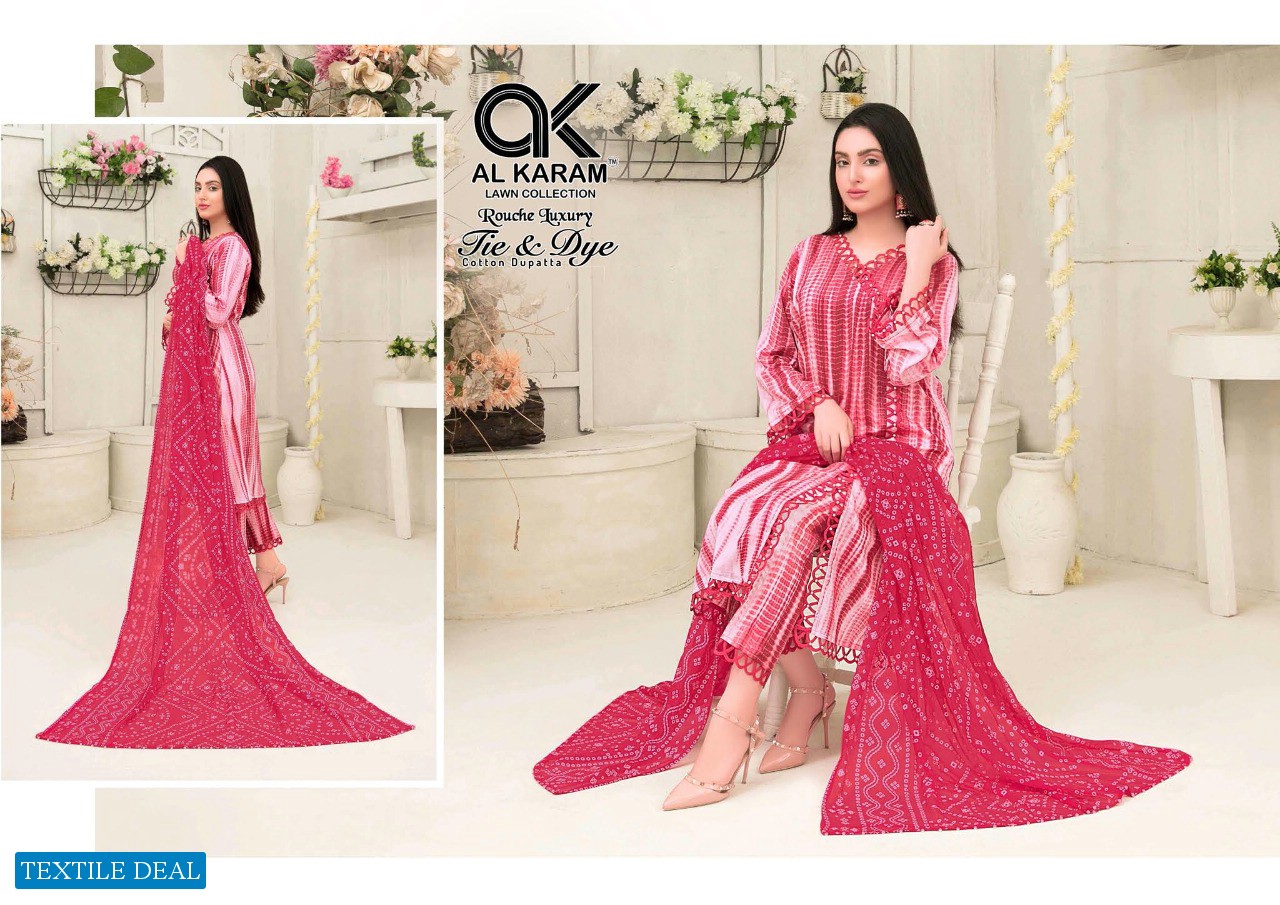 Al Karam Tie And Dye Wholesale Lawn Printed Dress Material