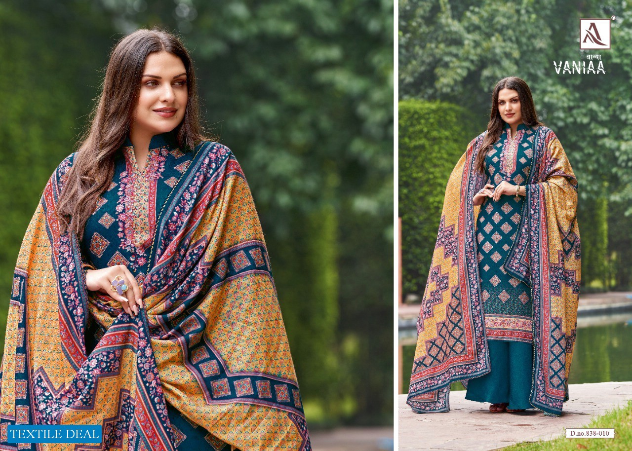 Alok Vaniaa Wholesale Pure Wool Pashmina Winter Dress Material