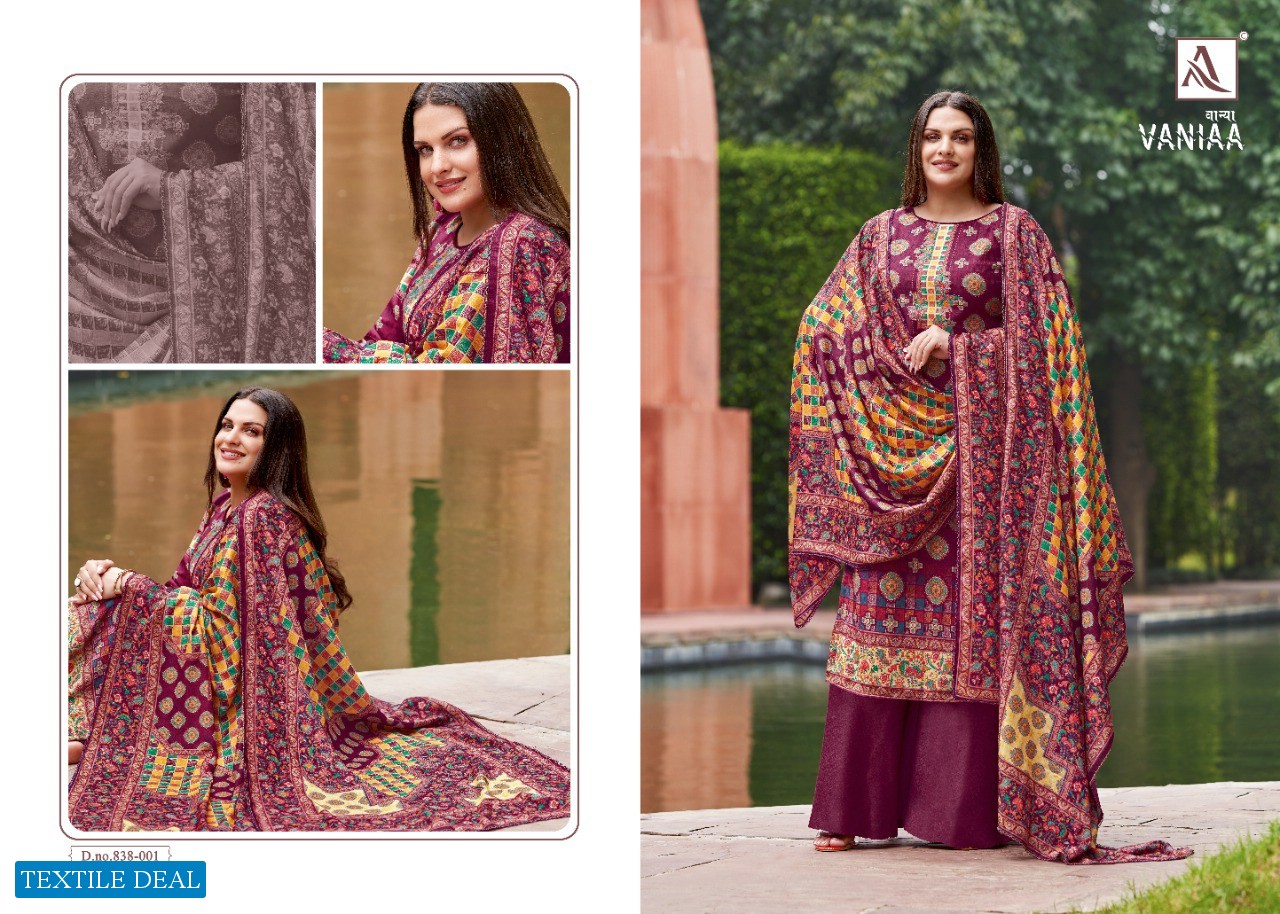 Alok Vaniaa Wholesale Pure Wool Pashmina Winter Dress Material