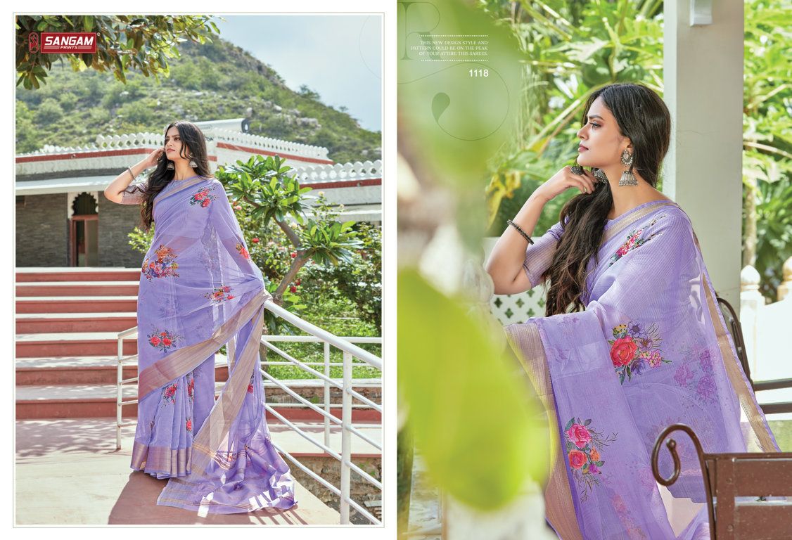 Sangam Charming Wholesale Organza Fabrics Sarees