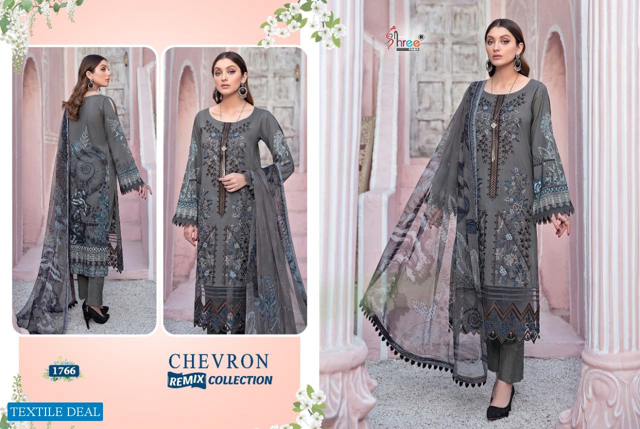 SHREE FABS CHEVRON REMIX LAWN COTTON PAKISTANI DESIGNER SUITS