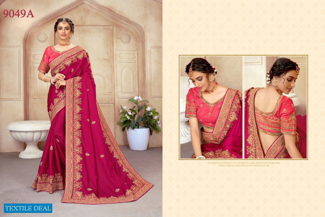 VRITIKA LIFESTYLE 9045 AB TO 9049 AB SILK EMBROIDERY BRIDAL SAREE COLLECTION