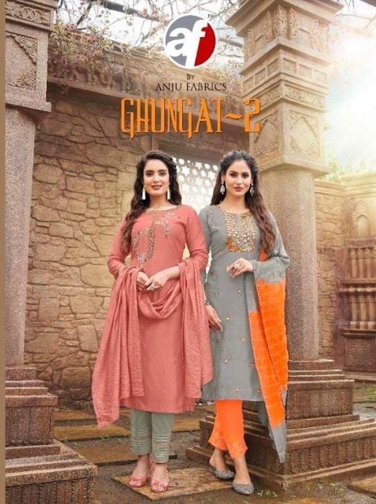 Anju Ghungat Vol-2 Wholesale Full Stitched Kurti Pant And Dupatta