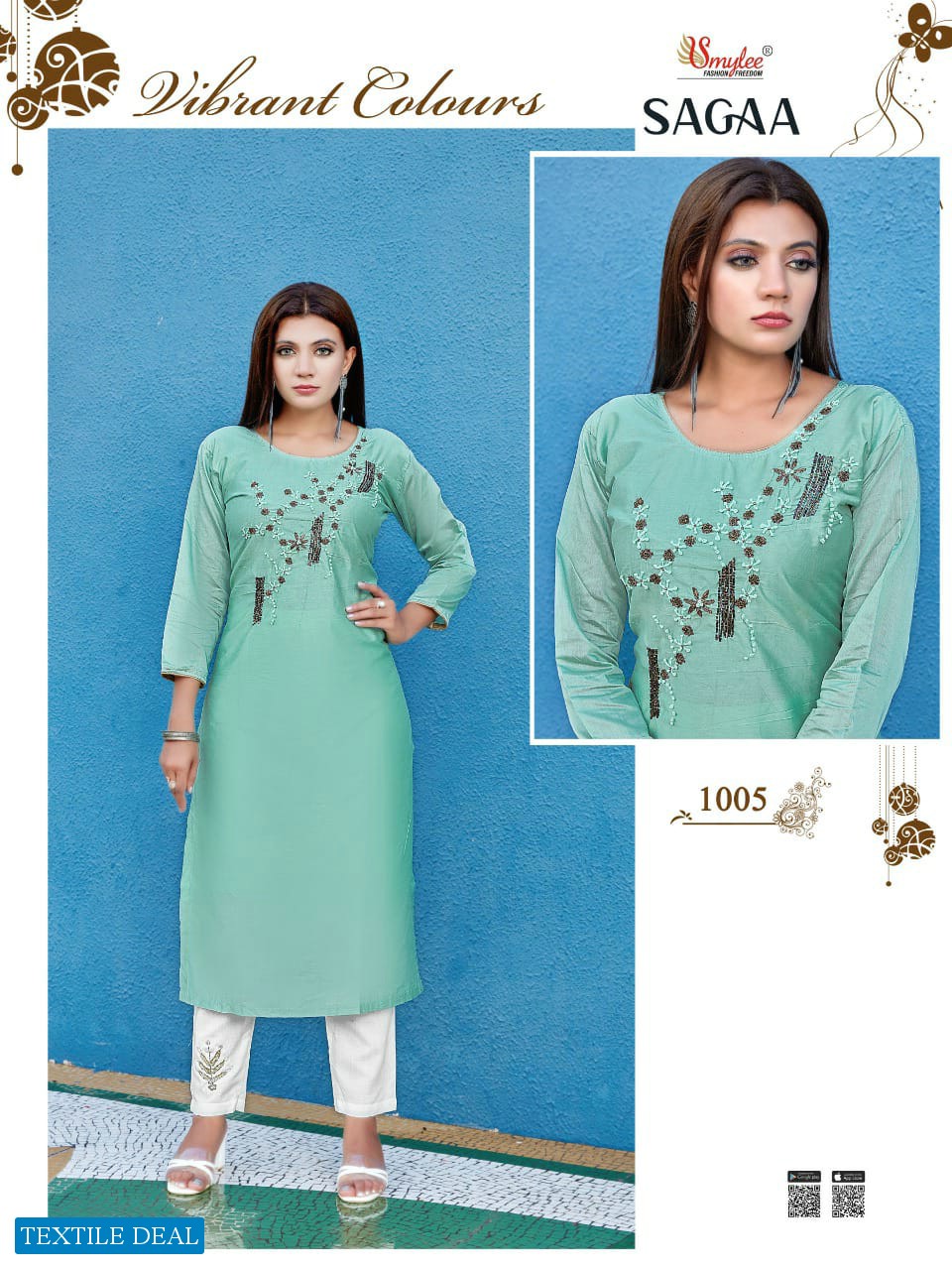 Smylee Sagaa Wholesale Chanderi Silk Long Kurtis