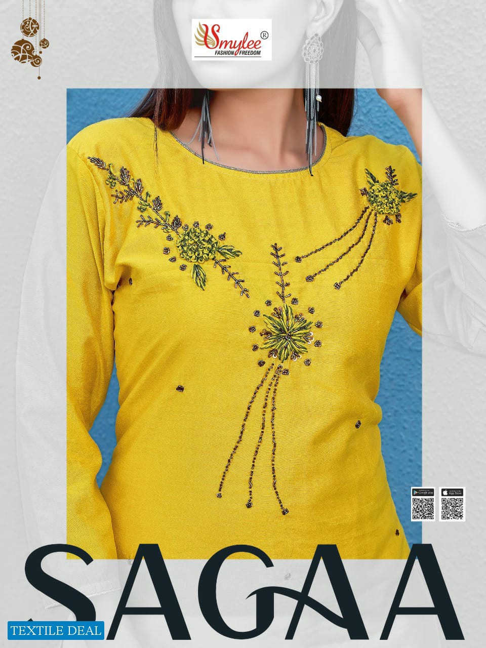 Smylee Sagaa Wholesale Chanderi Silk Long Kurtis