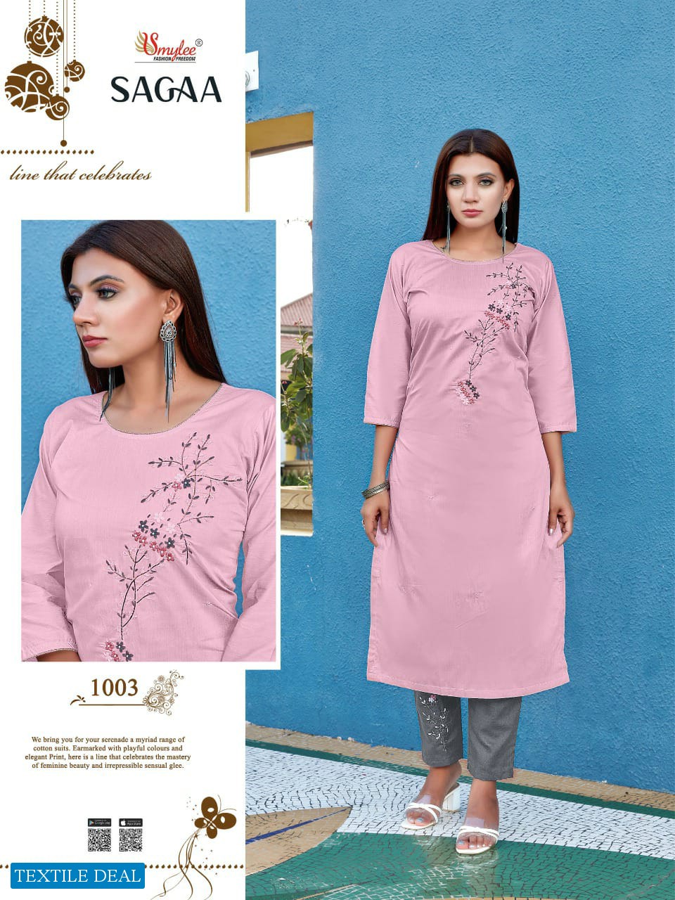 Smylee Sagaa Wholesale Chanderi Silk Long Kurtis