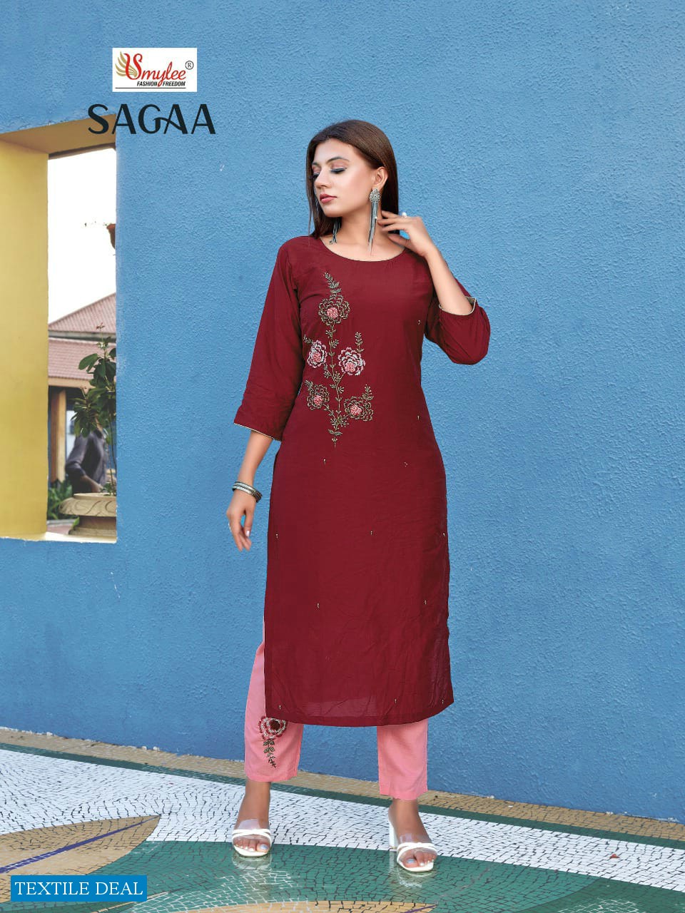 Smylee Sagaa Wholesale Chanderi Silk Long Kurtis