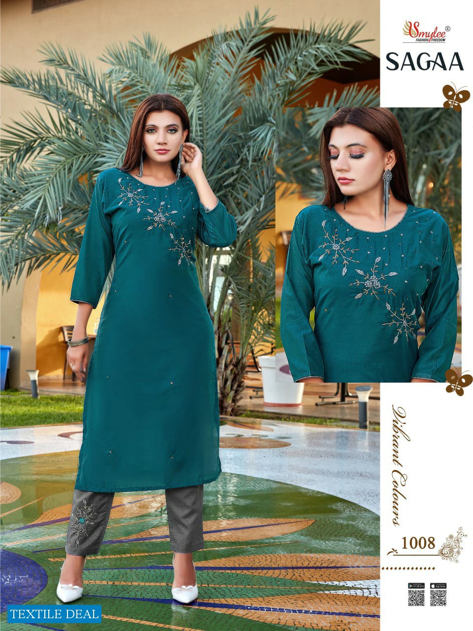 Smylee Sagaa Wholesale Chanderi Silk Long Kurtis