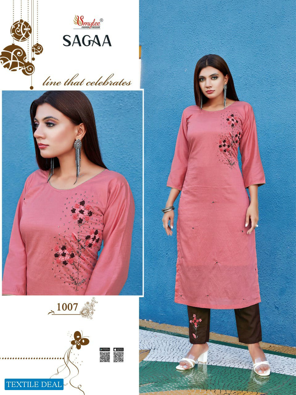 Smylee Sagaa Wholesale Chanderi Silk Long Kurtis