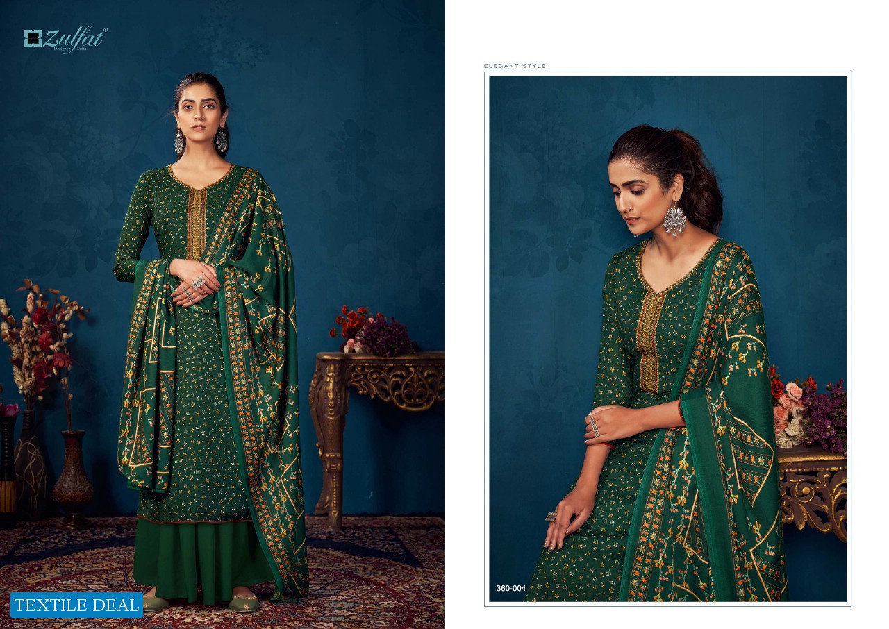 Zulfat Siyahi Wholesale Pure Pashmina Work Dress Material