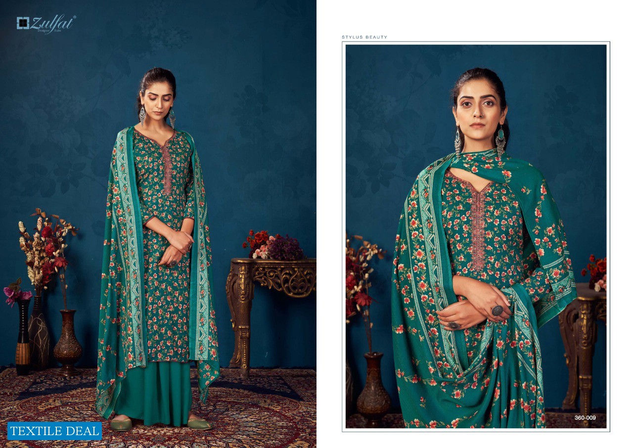 Zulfat Siyahi Wholesale Pure Pashmina Work Dress Material