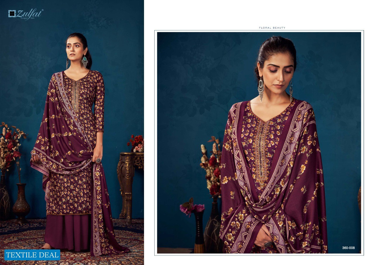Zulfat Siyahi Wholesale Pure Pashmina Work Dress Material