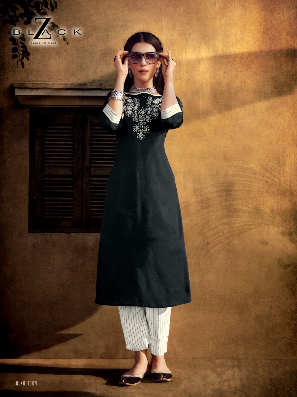 Z Black Rose Kurti with Pant Wholesale Catalog 6 Pcs - Suratfabric.com