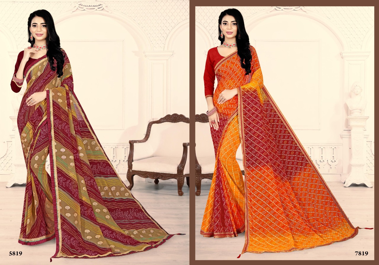 Bargad Falguni Wholesale Georgette Bandhani Sarees